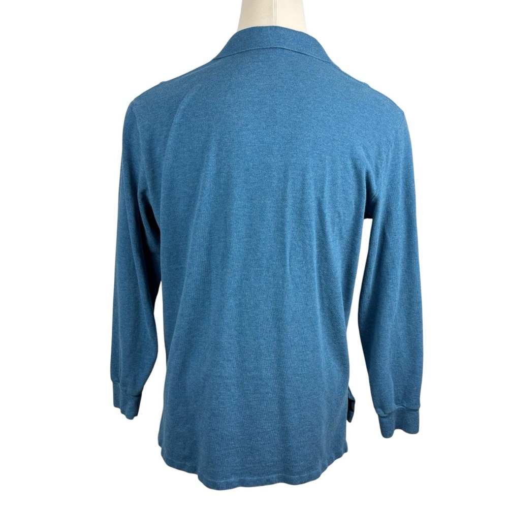 Men’s Polo Ralph Lauren 100% Cotton Blue Ling Sleeve Polo XL 0292 - Picture 5 of 8